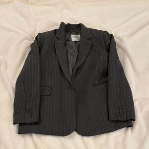 Abercrombie & Fitch Dark Charcoal Pinstripe Blazer